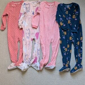 4 pairs Carter's Fleece Pajamas 3t